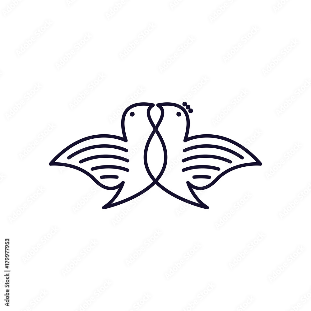 Dove line Logo Icon Vector Dove line Logo Icon Vector