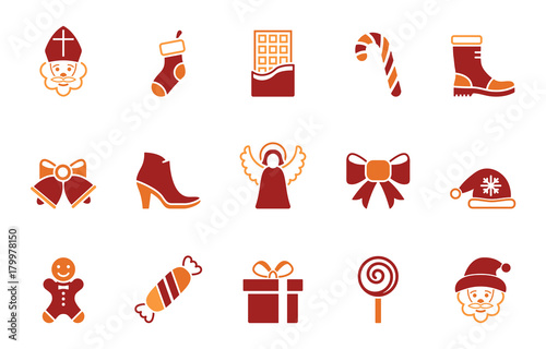 Nikolaus Weihnachten Iconset - Rot