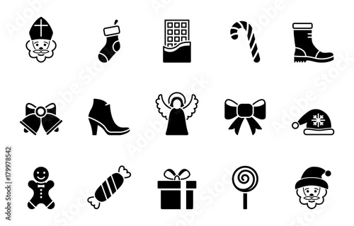 Nikolaus Weihnachten Iconset - Schwarz