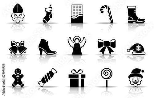 Nikolaus Weihnachten Iconset - Schwarz (Schatten)