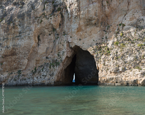 Grotto of Dweira inland sea (island of Gozo, Malta)