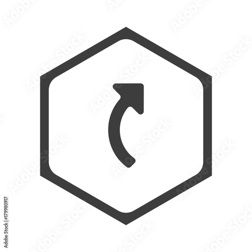 ikona sześciobok z zaokrąglonymi wewnątrz krawędziami