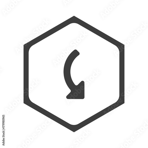 ikona sześciobok z zaokrąglonymi wewnątrz krawędziami