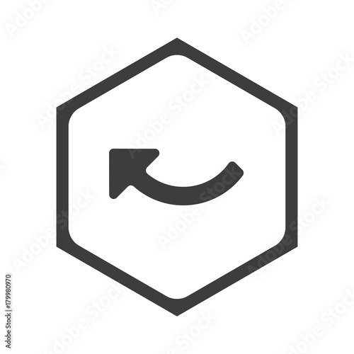 ikona sześciobok z zaokrąglonymi wewnątrz krawędziami