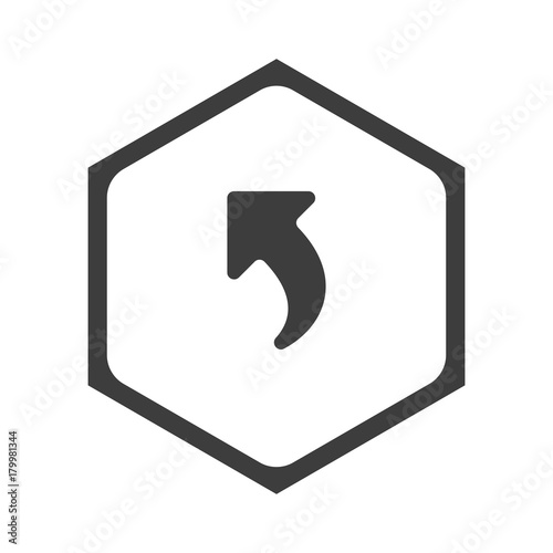 ikona sześciobok z zaokrąglonymi wewnątrz krawędziami