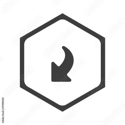 ikona sześciobok z zaokrąglonymi wewnątrz krawędziami