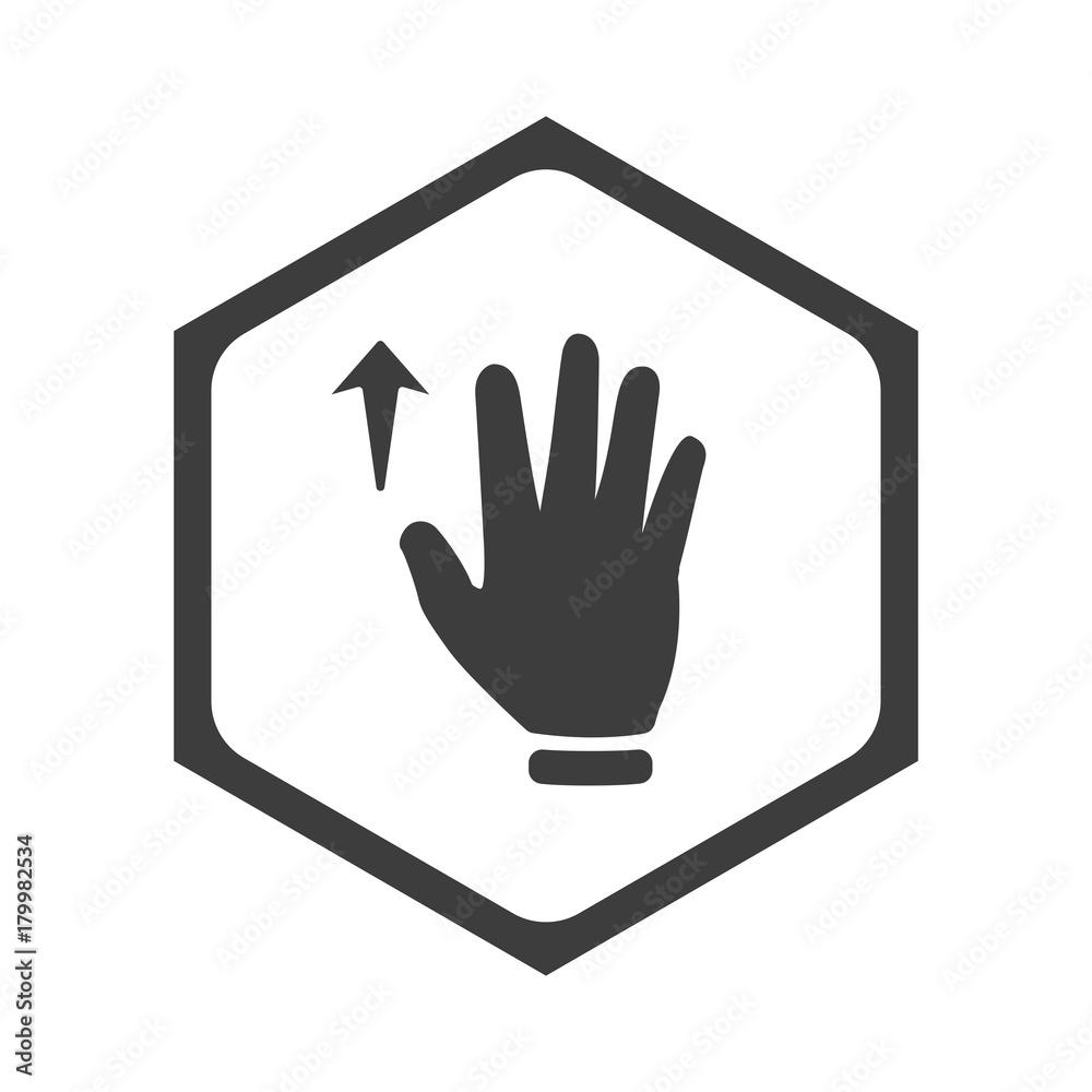 ikona sześciobok z zaokrąglonymi wewnątrz krawędziami 