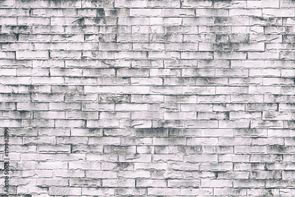 white brick wall background in rural room. Loft style wall use for background or texture