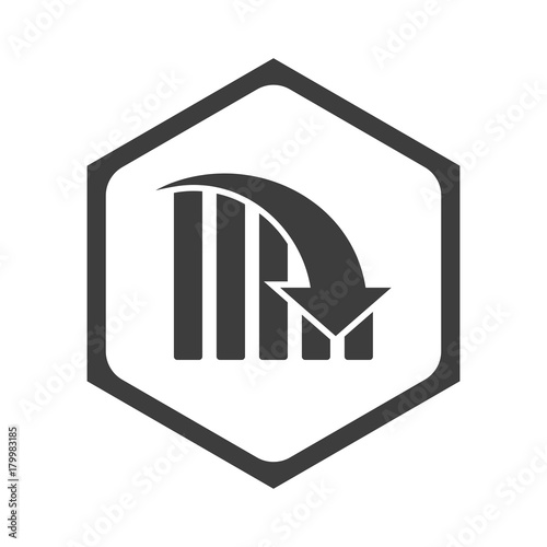 ikona sześciobok z zaokrąglonymi wewnątrz krawędziami 