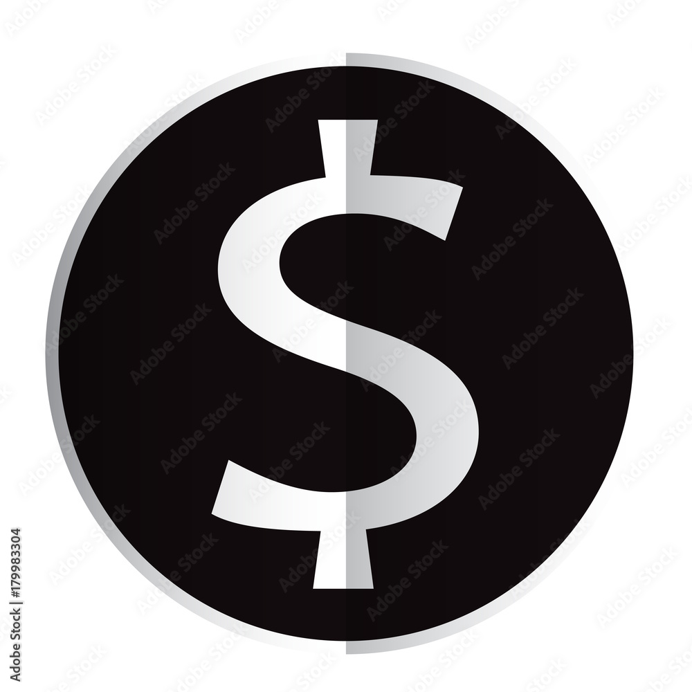 Dollars sign icon. On a black background. Dollars sign icon. On a black background.