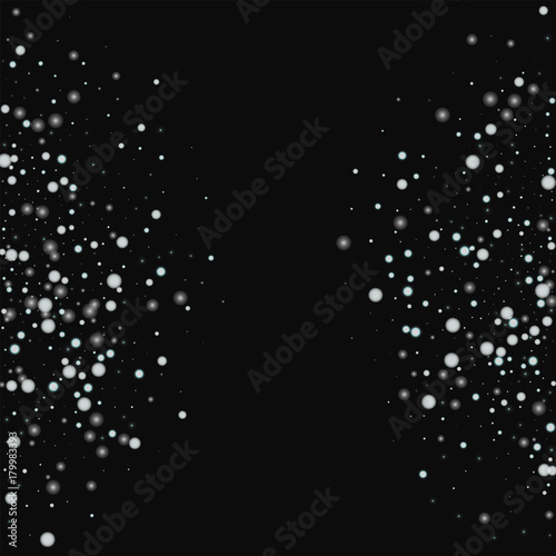 Beautiful falling snow. Abstract shape with beautiful falling snow on black background. Lovely Vector illustration.
