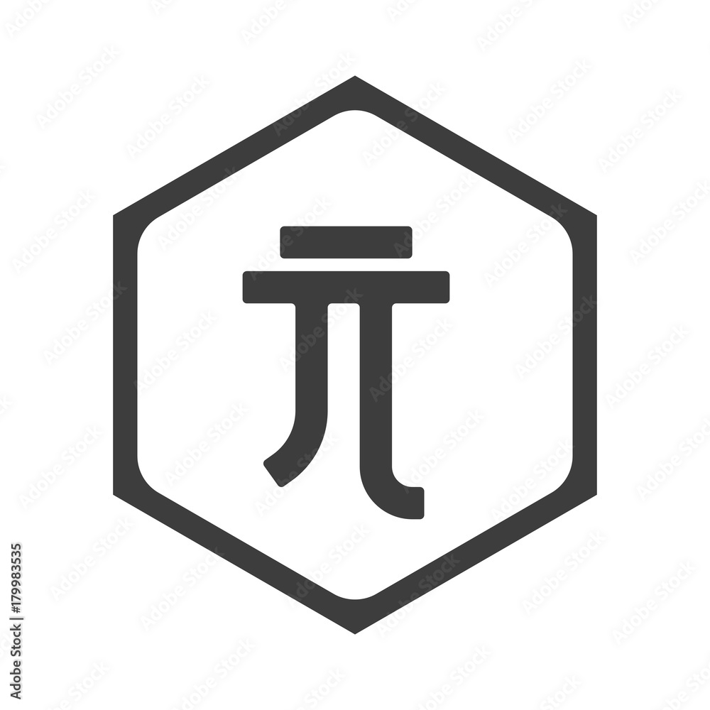 ikona sześciobok z zaokrąglonymi wewnątrz krawędziami 