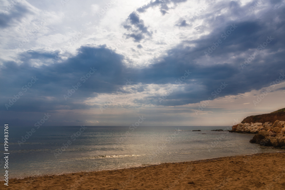 Rain clouds on the sea