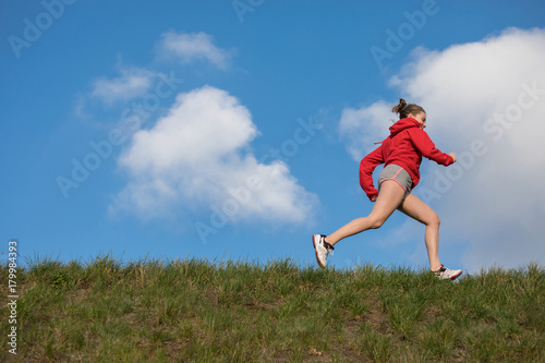  Athletic girl Exercising