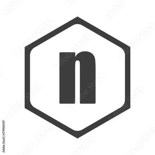 ikona sześciobok z zaokrąglonymi wewnątrz krawędziami