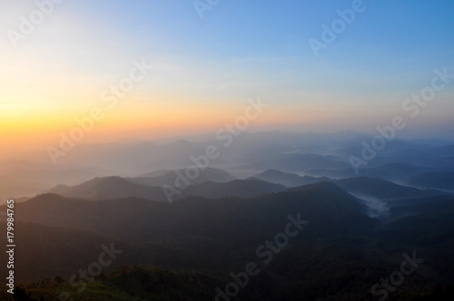Beautiful landscape on the mountain in Mae Hong Son province Thailand