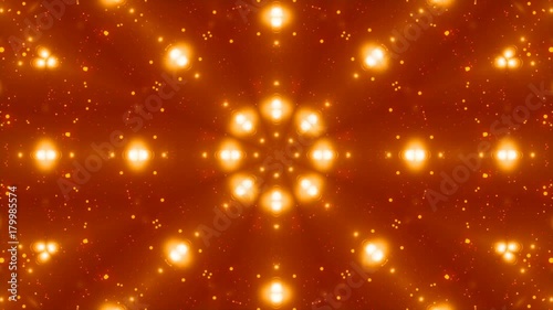 flashing gold light and particles, red background, loop