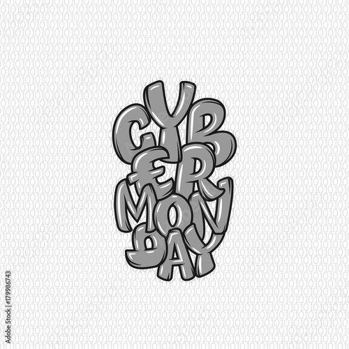Cy ber Monday Sale label. Promotional banner template with lettering composition