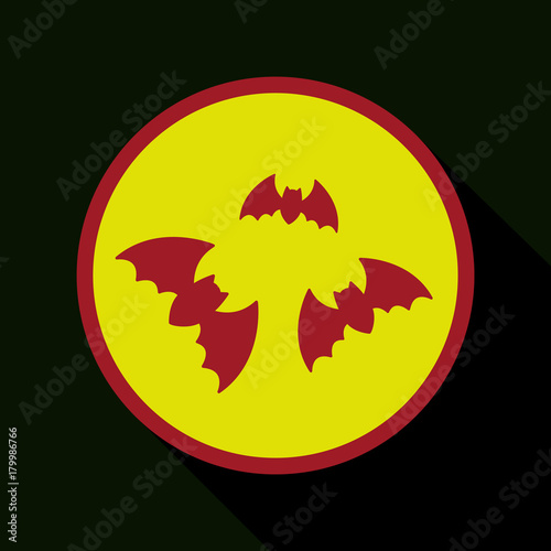 Flat icon with shadow bats