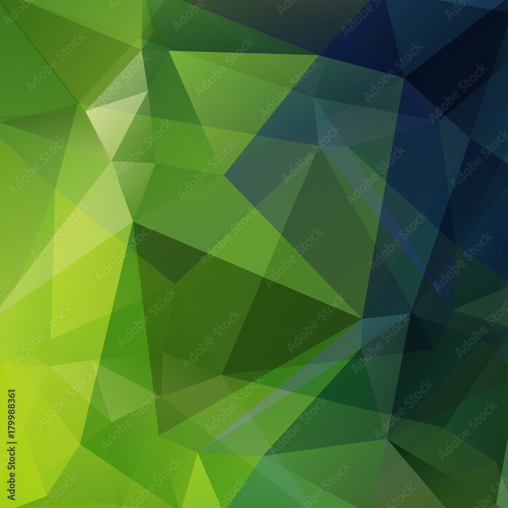Background made of green triangles. Square composition with geometric shapes. Eps 10