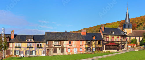 Maisons à colombage au Bec-Hellouin, Normandie, France