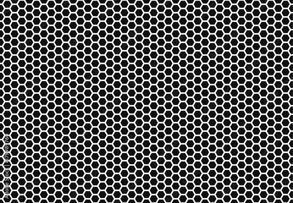 Hexagon honeycomb seamless background. Simple seamless pattern of bees' honeycomb cells. Illustration. Vector. Geometric print.