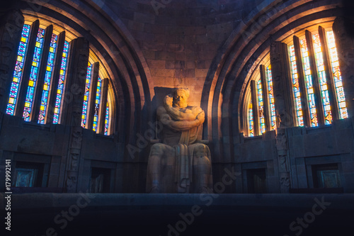 LEIPZIG, GERMANY – NOVEMBER 6, 2017: Inside the Leipzig Monument to the Battle of the Nations (1813), designed by German Bruno Schmitz and built between 1898 and 1913. photo