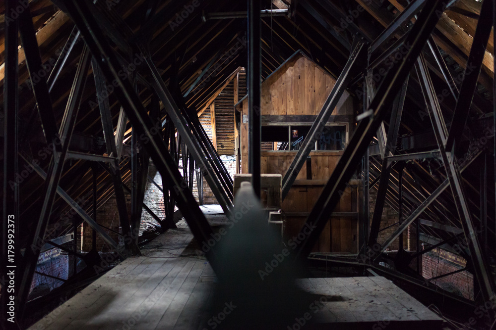 Abandoned wooden attic