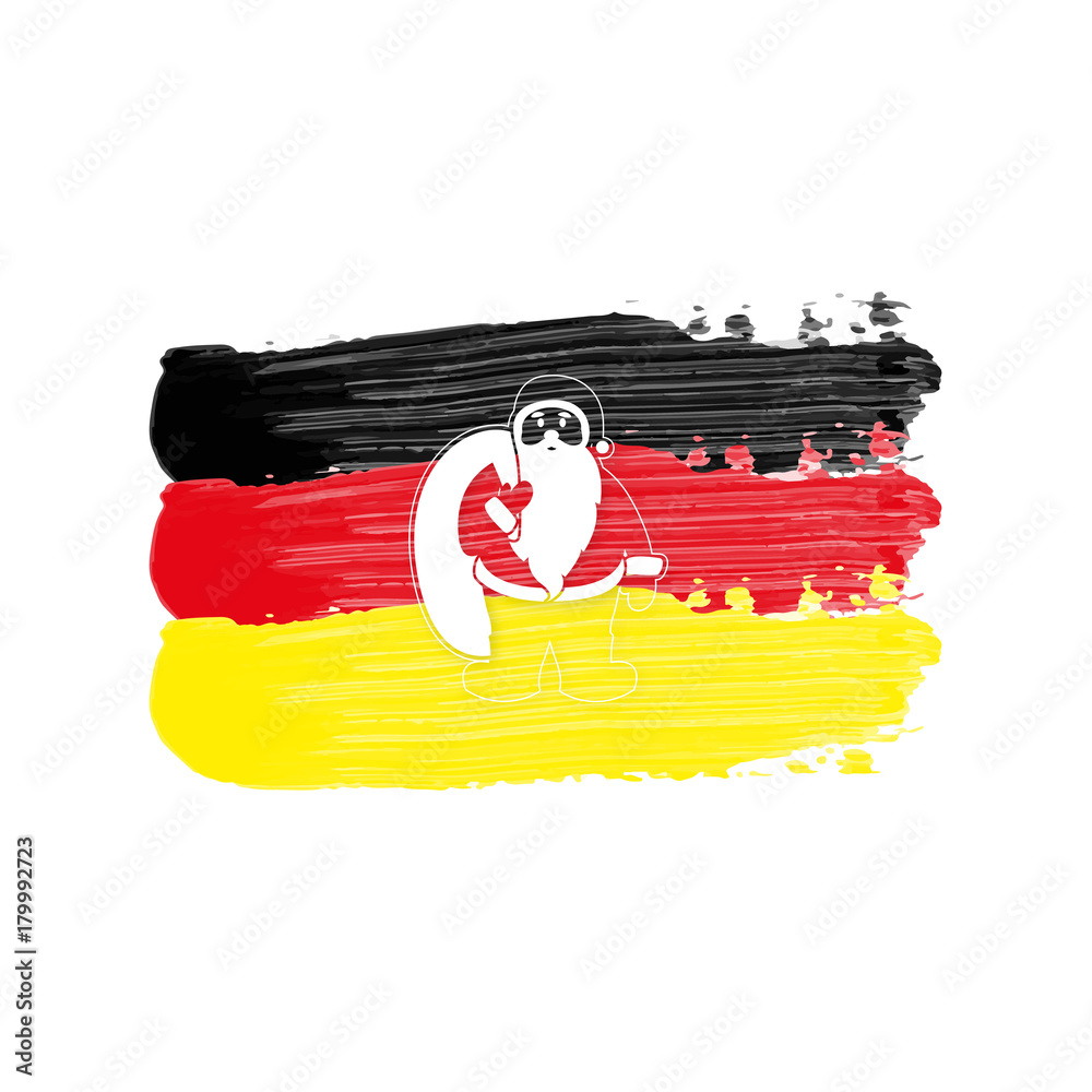 Deutschland Flagge mit Weihnachtsmann