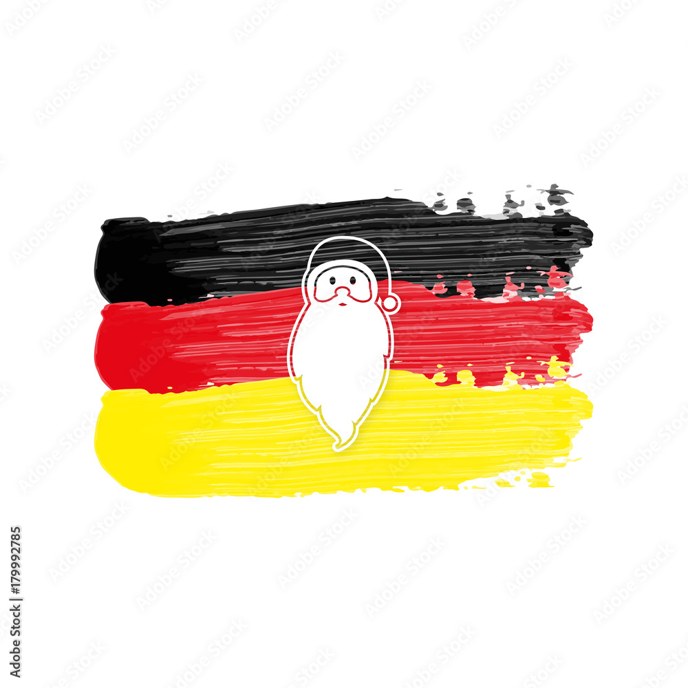 Deutschland Flagge mit Weihnachtsmannkopf