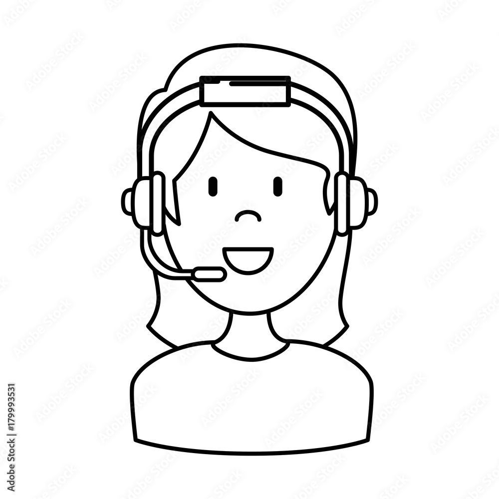 Obraz premium female call center agent