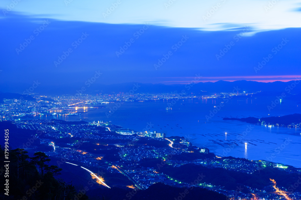 広島の夜景　経小屋山からの眺め
