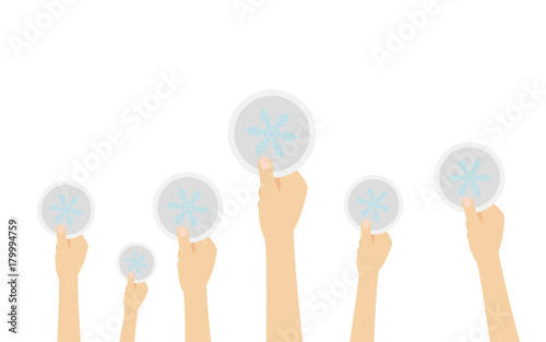 Hand hält Symbol - Schneeflocke