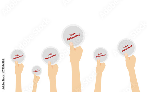 Hand hält Symbol - Frohe Weihnachten