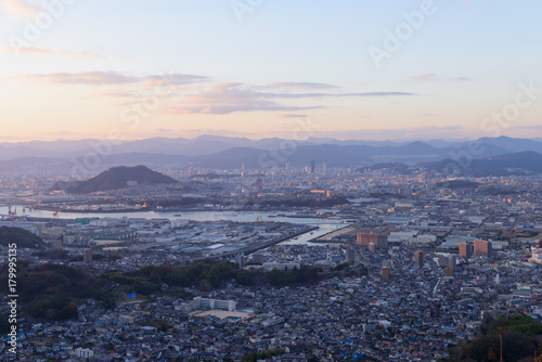 広島の夕暮れ 愛宕神社からの風景