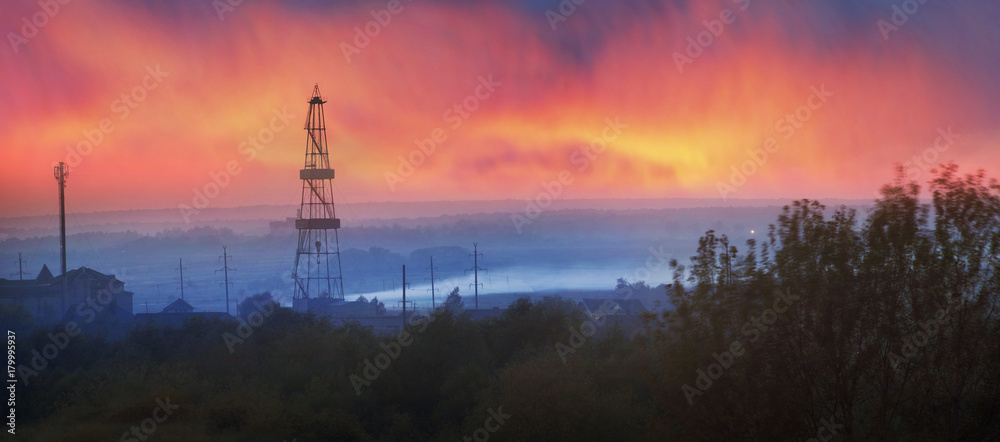 Oil drilling rig in Ivano-Frankivsk
