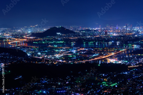 広島の夜景 愛宕神社からの風景