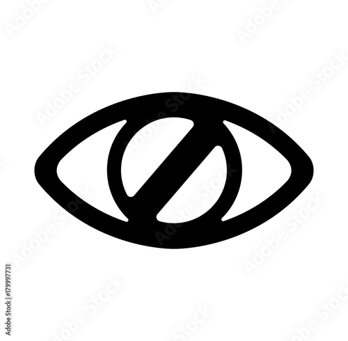 closed eye / hidden / no display /  invisible icon