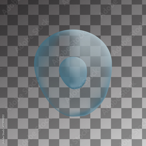 3d Isolated human blue cell. Realistic vector illustration. Template for medicine and biology
