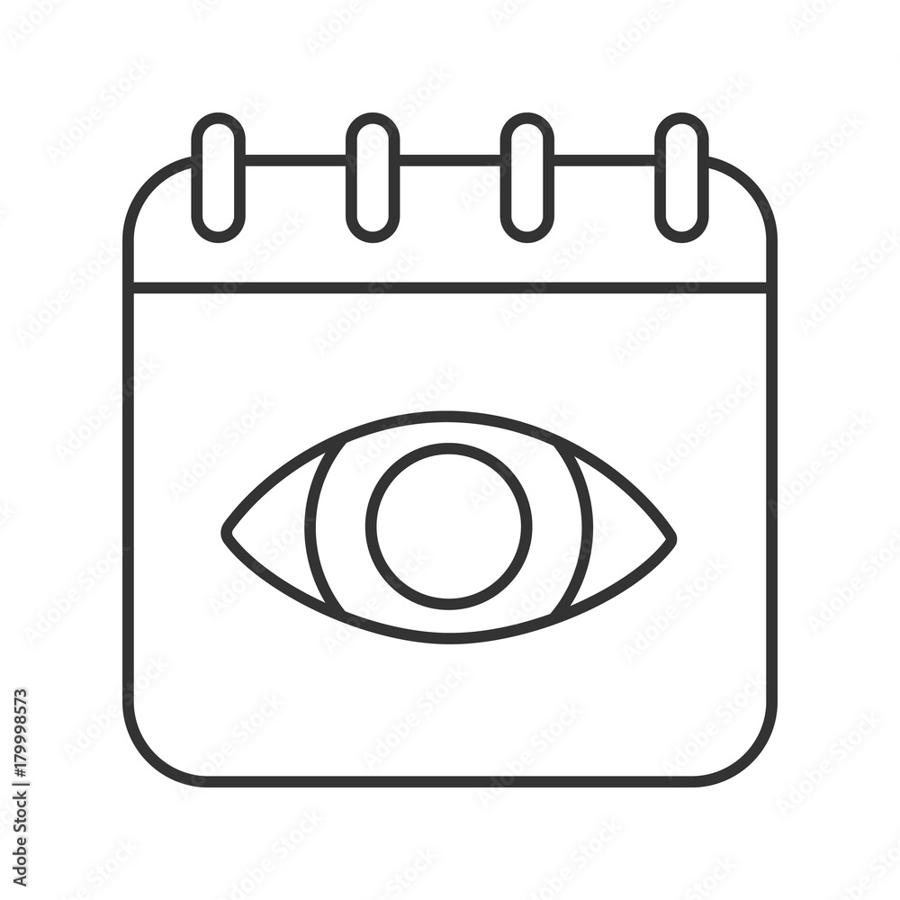 Calendar viewing linear icon Calendar viewing linear icon
