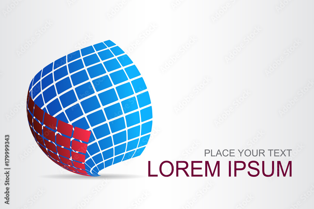 Logo stylized spherical surface with abstract shapes Logo stylized spherical surface with abstract shapes