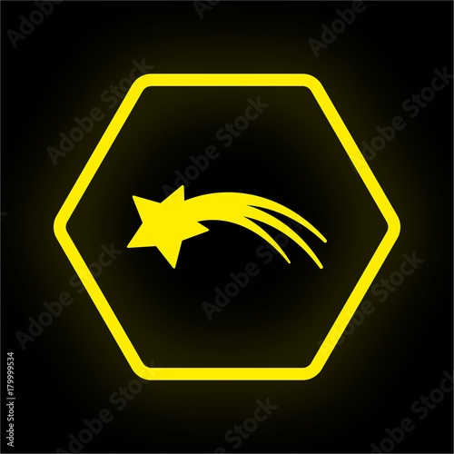 Neon Button Polygon - Sternschnuppe