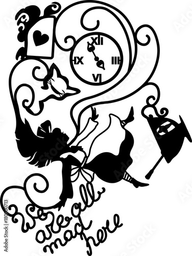 Alice in Wonderland vector illustration