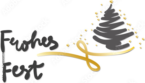 Frohes Fest, Frohe Weihnachten, Handschrift, Handlettering, Goldenen Lichtern, Grußkarte, xmas, x-mas, x mas