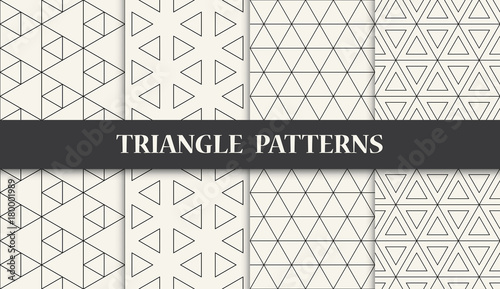 black and white geometric triangle pattern set