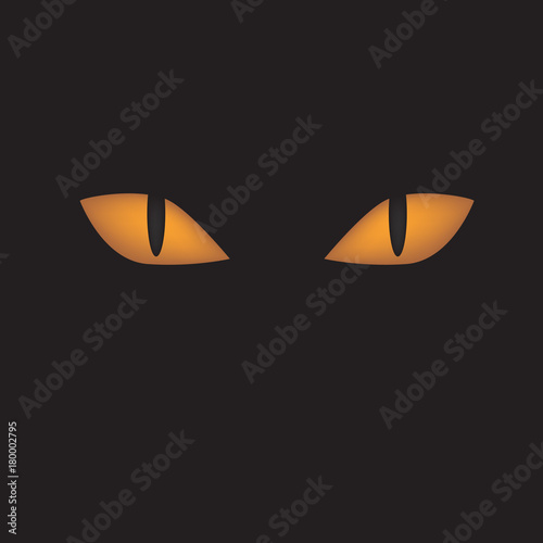 cat eyes icon on black background © chrupka