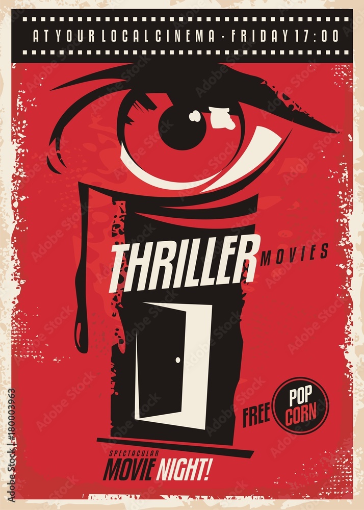 Photo & Art Print Thriller movies retro poster design