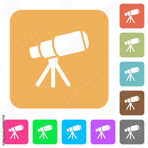 Space telescope rounded square flat icons