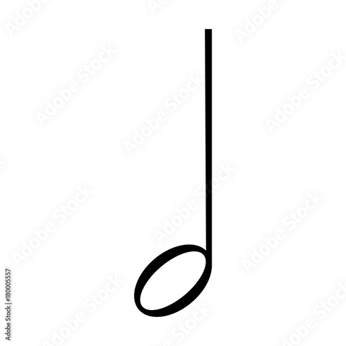 Isolated musical note, Half note, Vector illustration