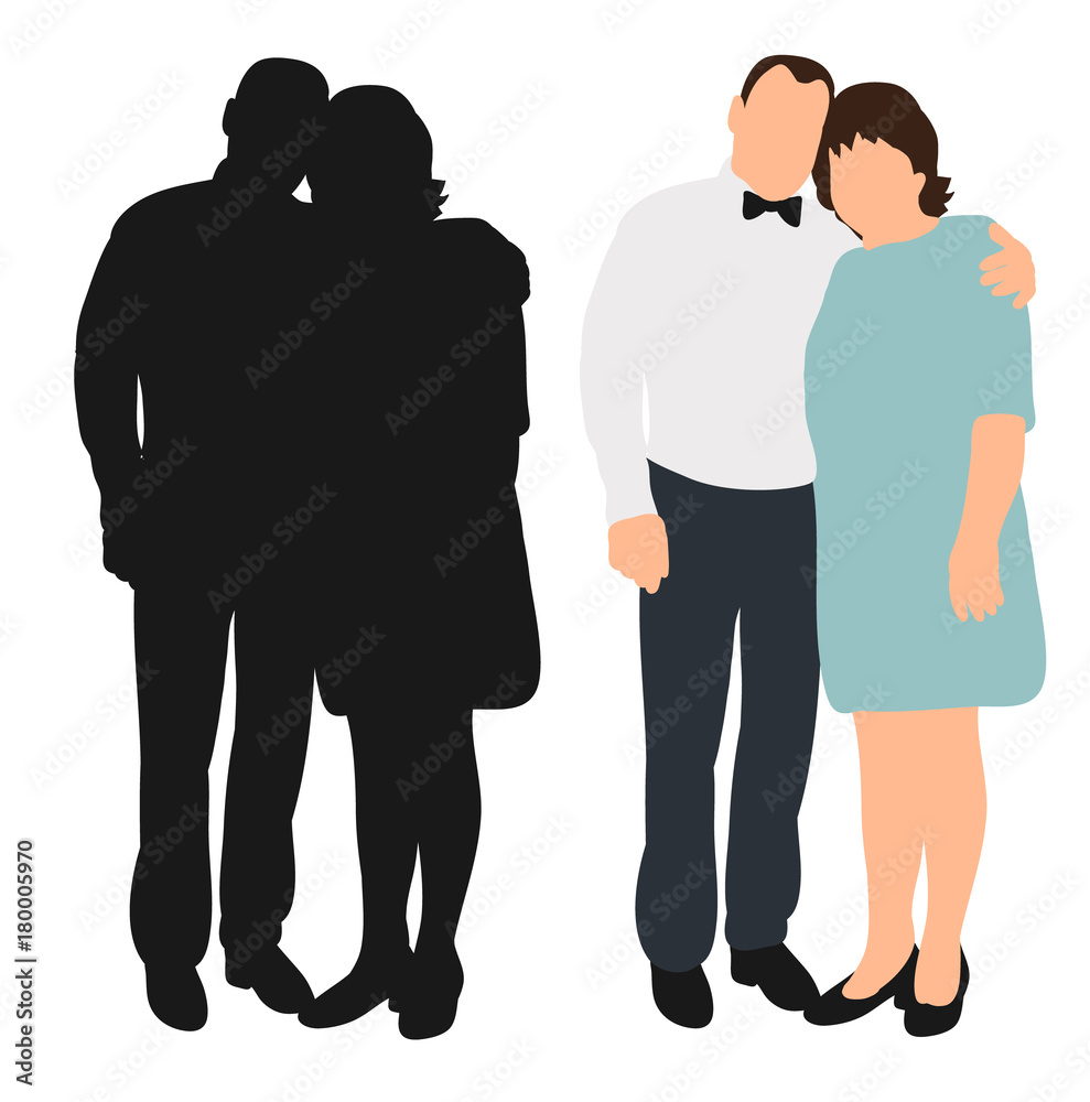 silhouette of husband and wife